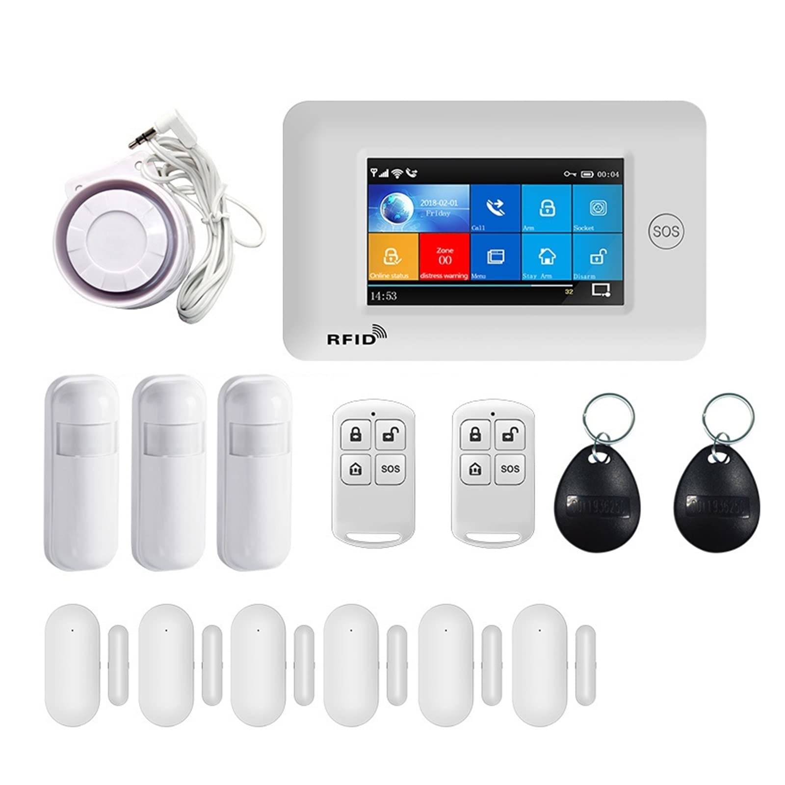 CUDTAPI TUYA Smart Security Alarms For Home Wireless Alarm APP Remote Control Compatible(E)