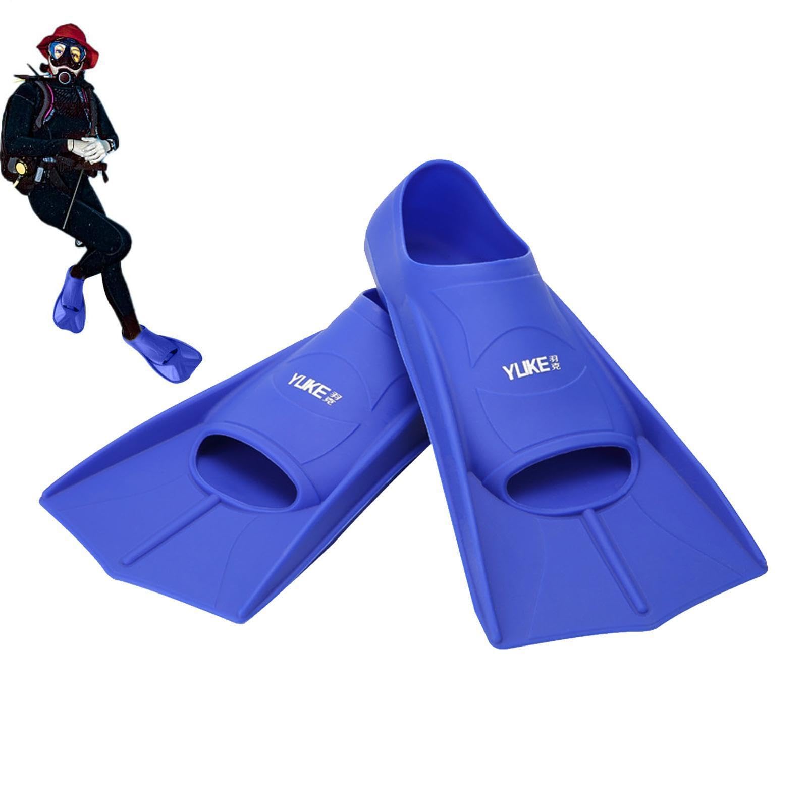 Aletas De Natación de Silicona Aletas cortas - Entrenamiento Snorkel Para Adultos | Aletas De Buceo Con Pie Completo Y Hoja Flexible, Aumento De Velocidad, Uso En Natación | Aletas De Natación Para