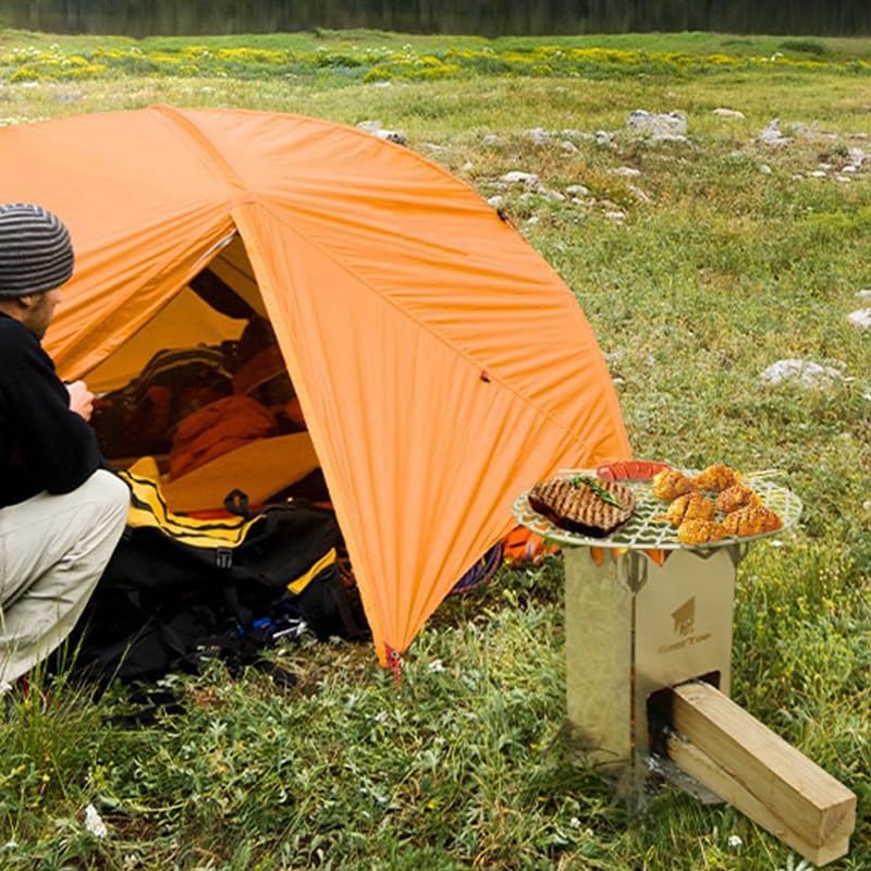 Réchaud de Camping, Réchaud de Fusée Détachable et Pliable, Réchaud de Camping Léger, Mini Réchaud de Camping Multi-combustibles, for Randonnée en Plein Air, Voyage, Pique-Nique