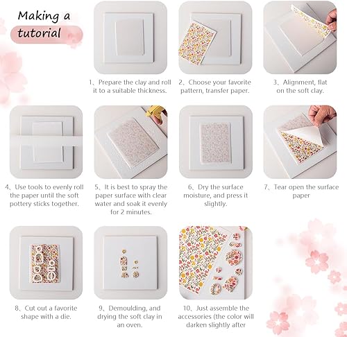 Miniatura 4 de BAOFALI 24 piezas de impresión de leopardo, papel de transferencia de arcilla de mármol para manualidades de arte, hojas de transferencia de arcilla