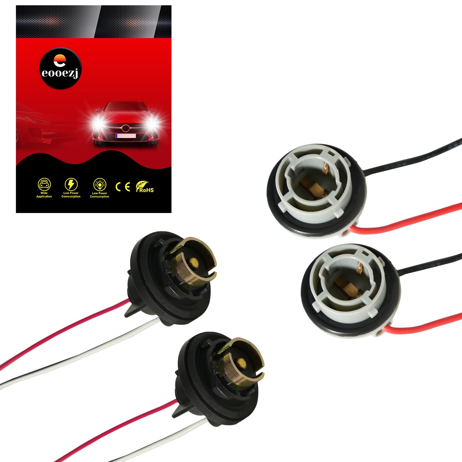 Amazon.com: eooezj 1156(BA15S) LED Bulbs Socket Holder Auto Car Plastic ...