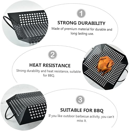 Miniatura 5 de SHERCHPRY Placa de parrilla antiadherente, sartén para exteriores, estufa cuadrada, parrilla para parrilla, accesorios para parrilla, sartén para