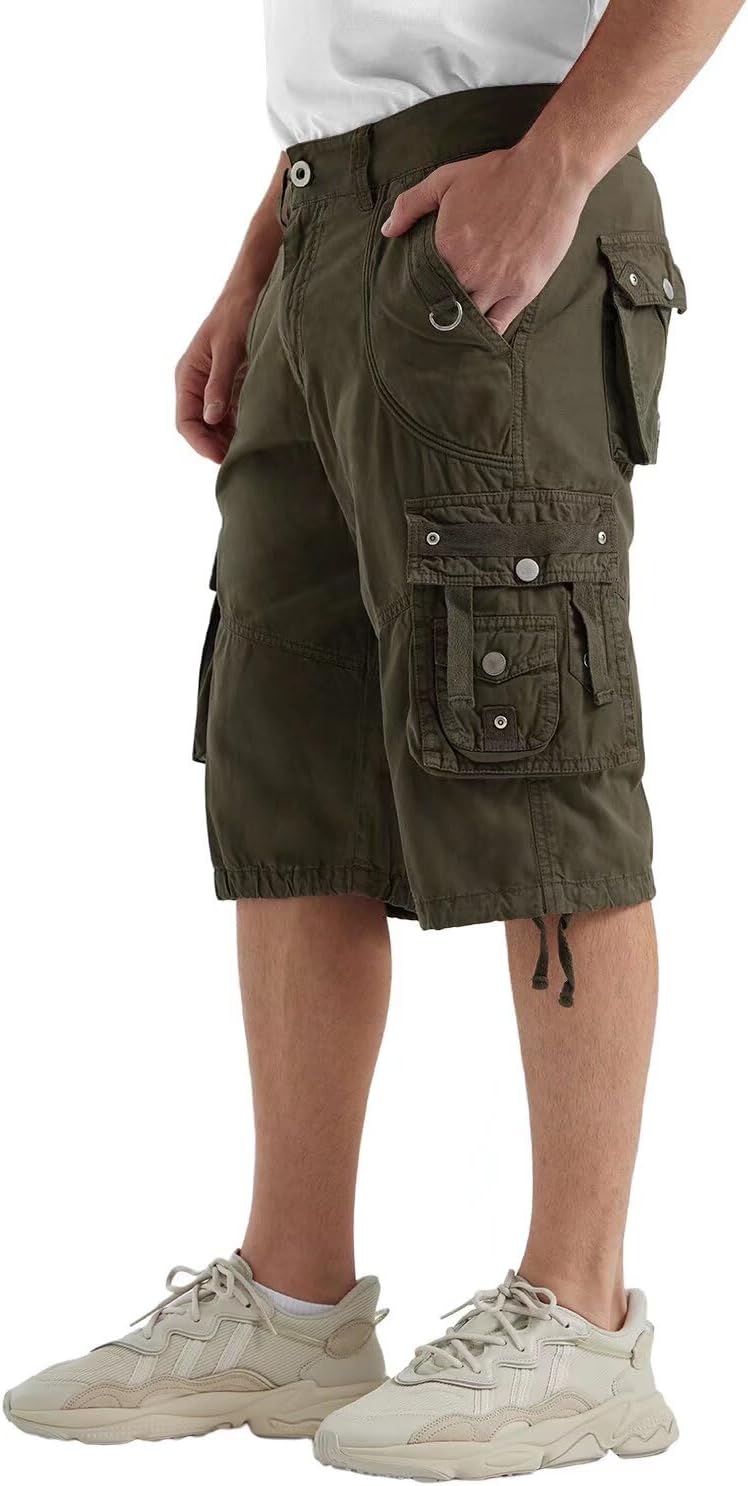 Men Shorts Rejork Men's Long Below Knee Length 3/4 Capri Cargo - Main Image