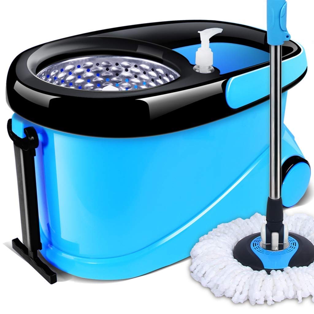 Seau en acier inoxydable et vadrouille spin mop pour éliminer les taches tenaces
