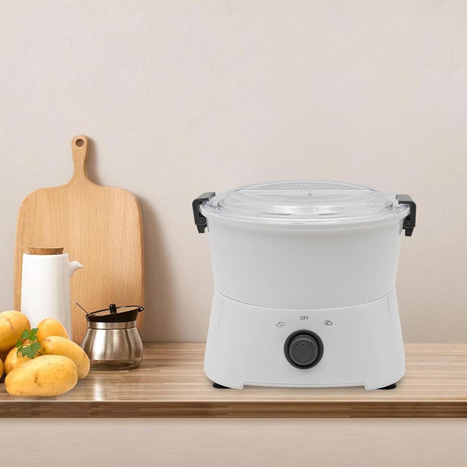 Pelador eléctrico de patatas, máquina giratoria automática de acero inoxidable, fácil de pelar verduras de cocina