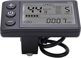S866 Electric Bicycle LCD Display Meter, 24V 36V 48V E-Bike Display Meter Control Panel with Waterproof Plug Communication Protocol