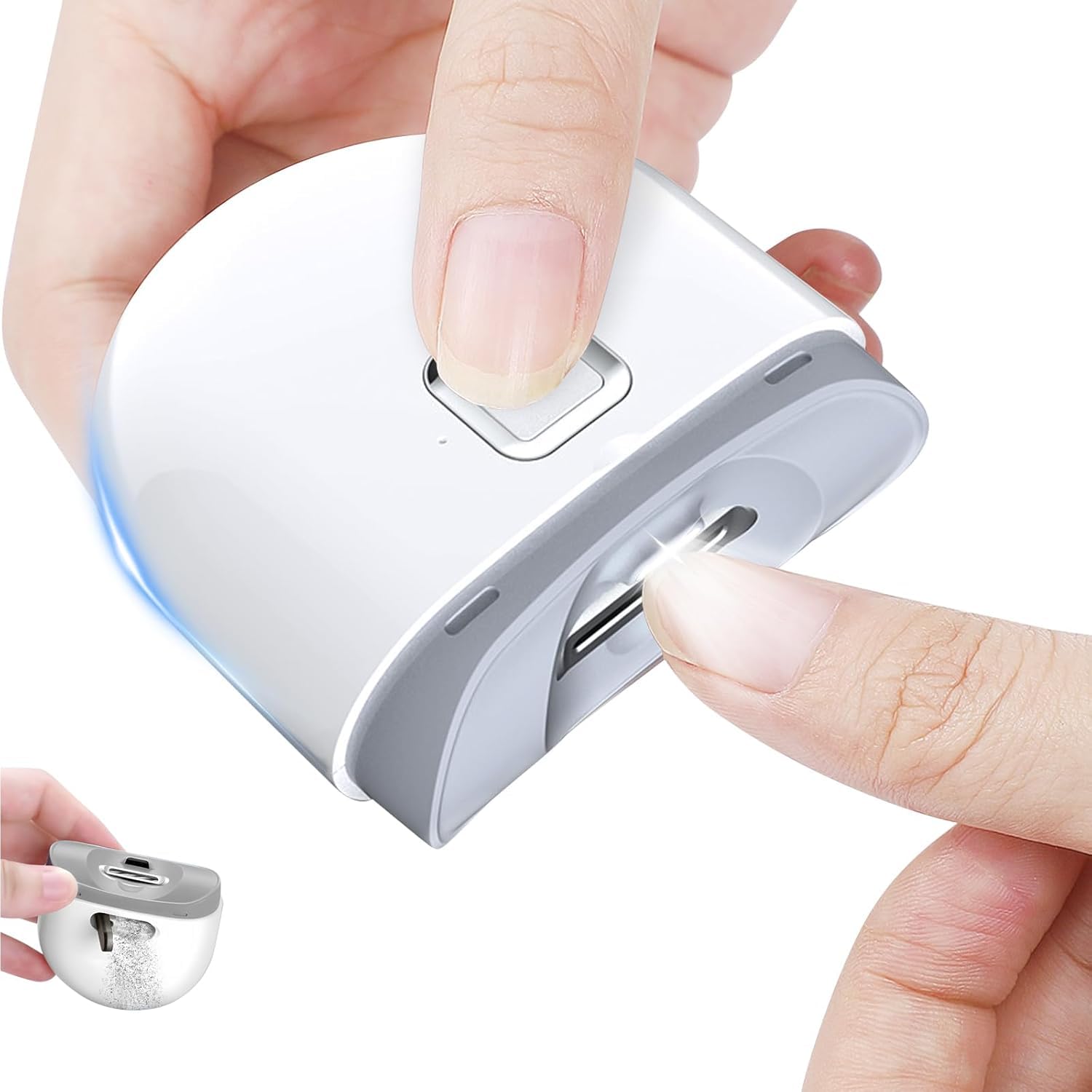 Automatic Nail Clipper | Electric Automatic Nail Clipper Light Fingernail Cutter and File Design| Nail Scraps Storage | USB Rechargeable Safety Fingernail Trimmer Baby, Kids, Seniors, Adult-image-24