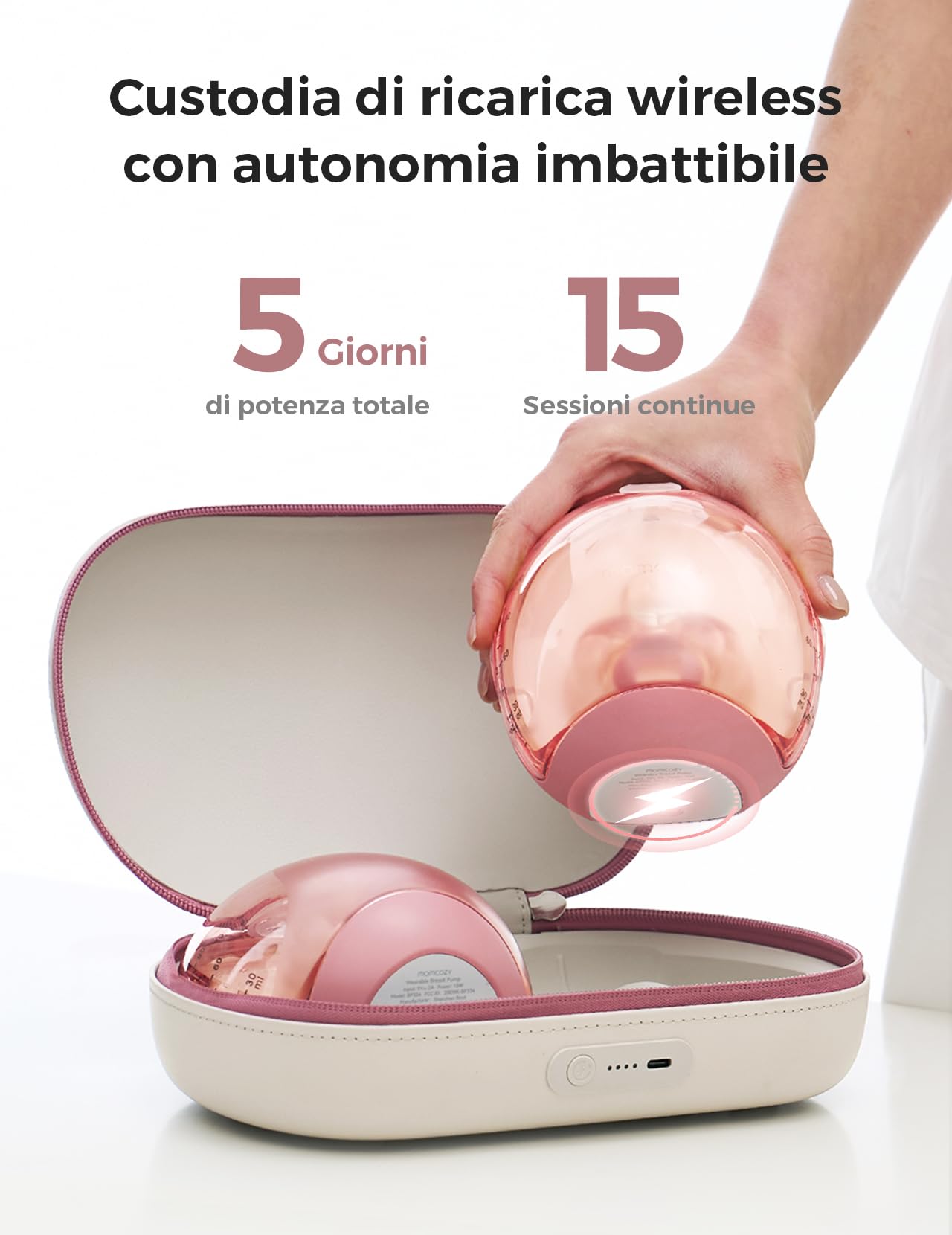 Momcozy Air 1 Tiralatte Elettrico Indossabile Mani Libere Ultra-Sottile