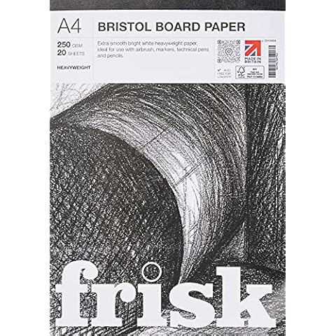 Frisk 23104004 Bristol Board Paper Pad A4 250gsm, White Cover