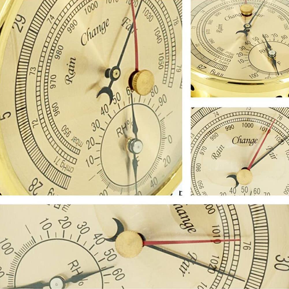 Barometer, 6 Zoll/15 cm Aneroid-Barometer, 3-in-1-Gerät zur Messung von Luftfeuchtigkeit, Temperatur und Luftdruck, for Navigation Luftfahrt