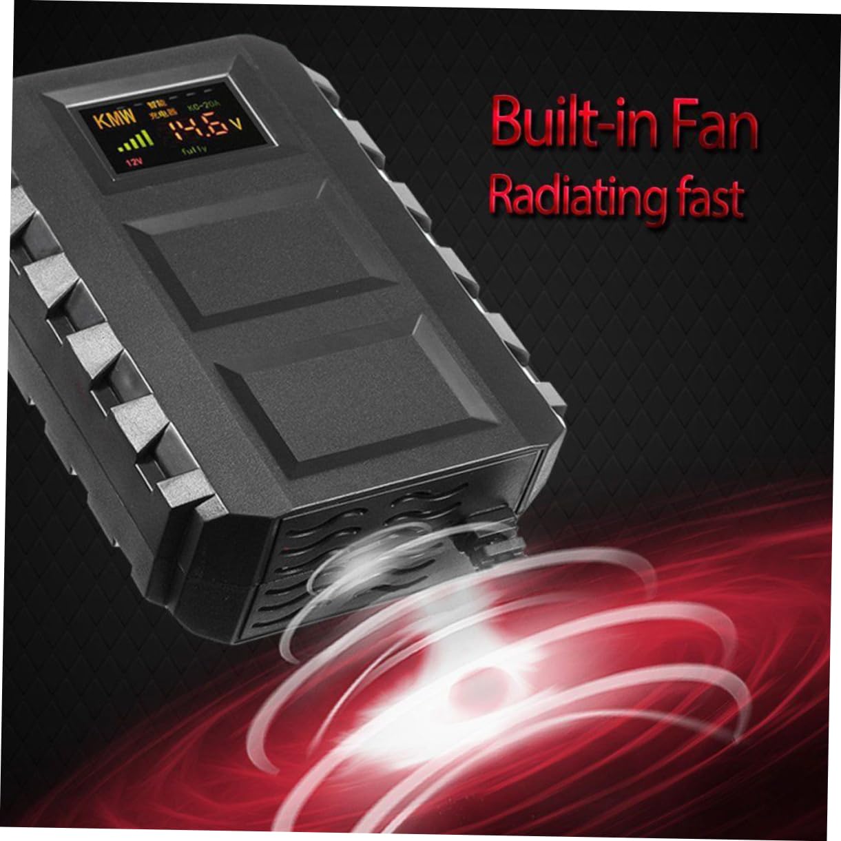 Caricabatterie Batteria Auto 12v 20a Nero in Plastica