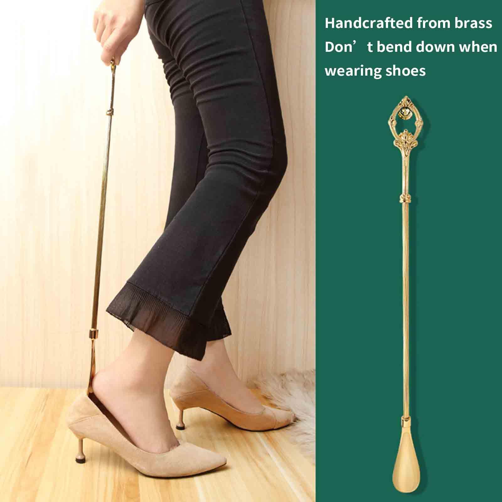 JUSHZ Calzador De Zapatos Largo Calzador Largo Para Personas Mayores Calzador De Calcetines Metalico Calzadores Mango Largo Regalo Se Puede Colgar En La Pared Ergonómico