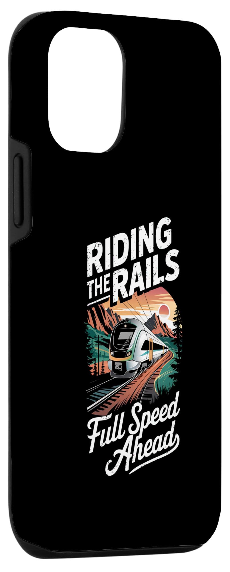 空の下の電車 iPhone 15 ケース : iPhone 15 Ride the Rails Full Speed Ahead 鉄道 列車 スポッター スマホケース  : 家電＆カメラ