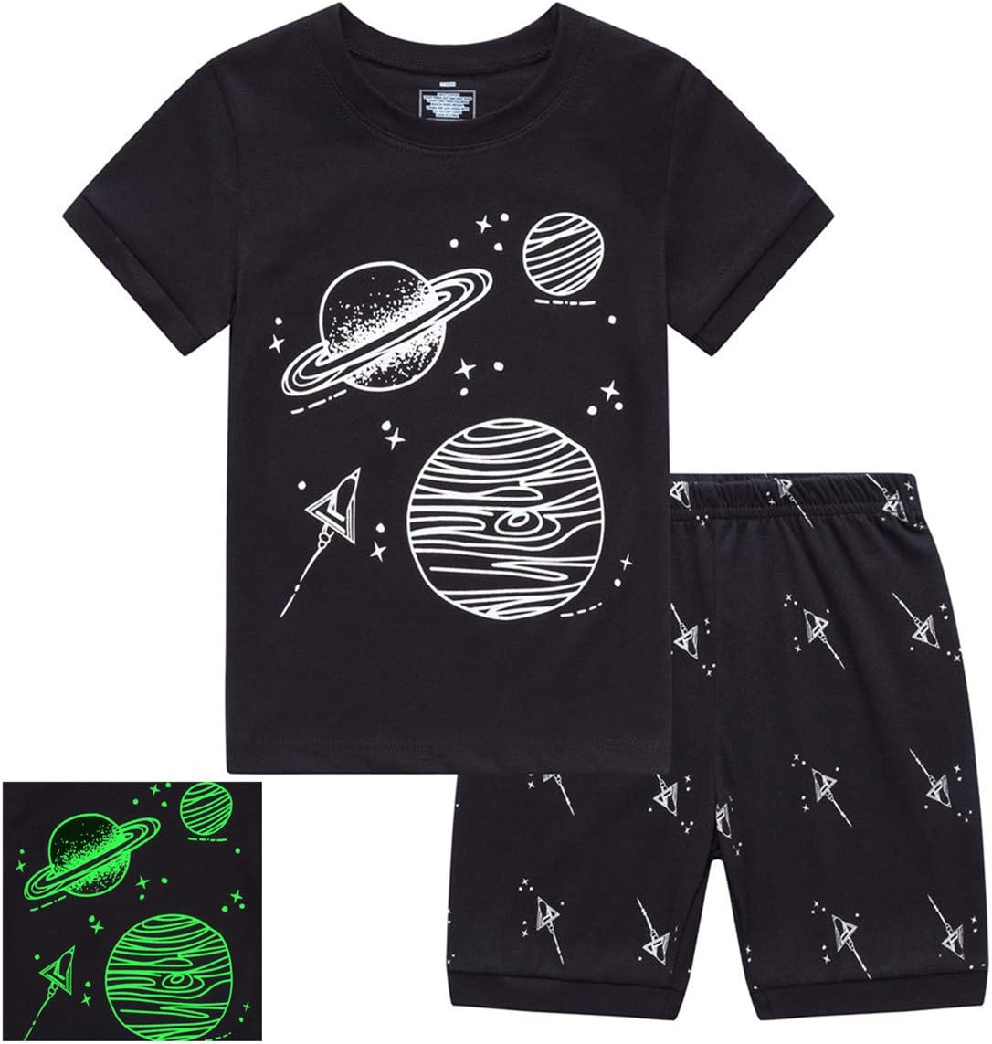 RKOIAN Little Boys Girls' Pajamas Sets Glow in The Dark Toddler Pjs Cotton Kids Sleepwear