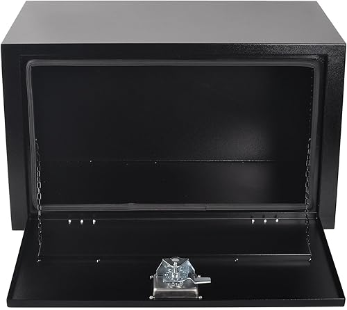 Miniatura 4 de Caja de herramientas de acero de 30 pulgadas con pestillo de mango en T, caja de herramientas organizadora de caja de herramientas para remolque