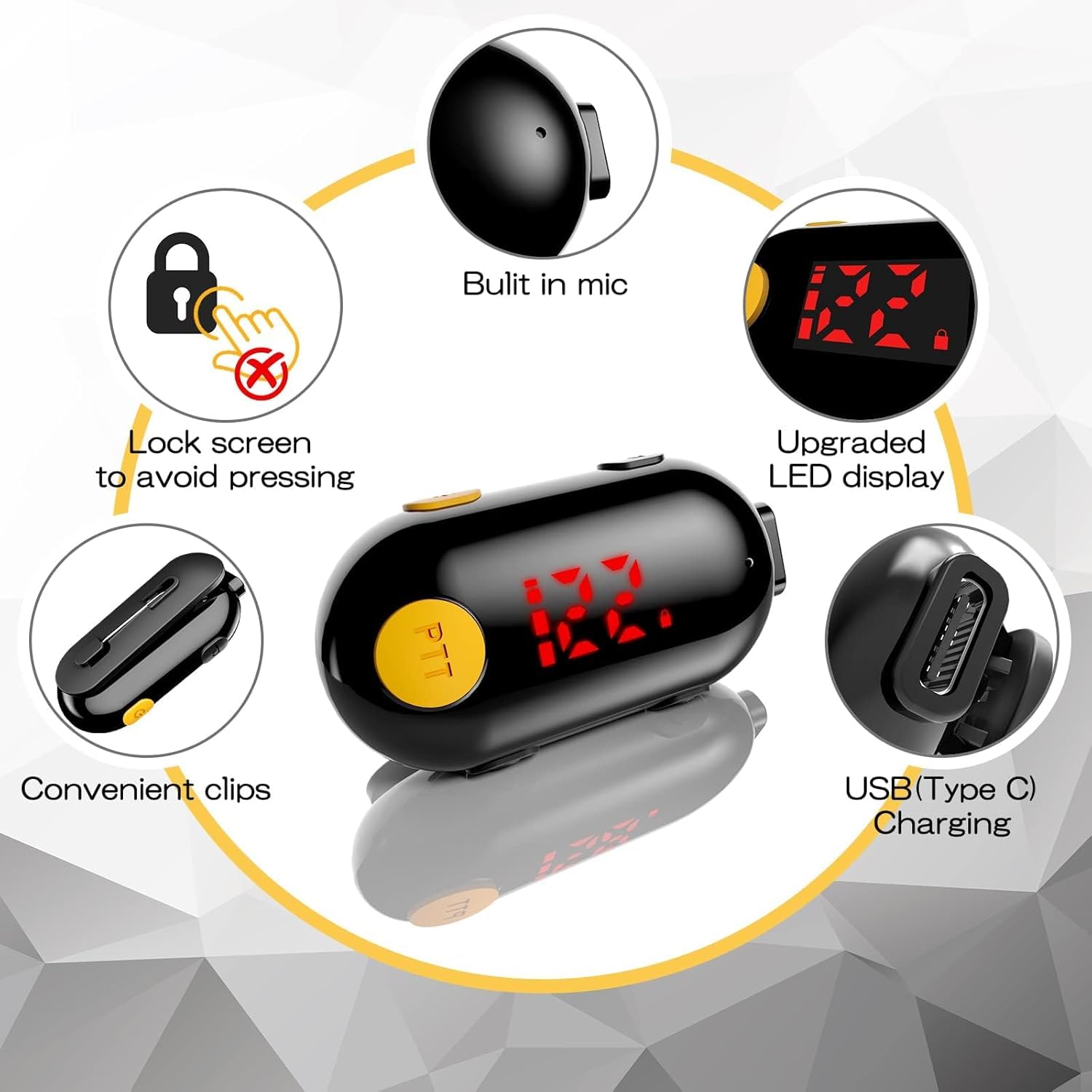 SMP Mini Walkie Talkie PMR446 16 Canali Ricaricabili 2 Pezzi Radio Portatile a Due Vie