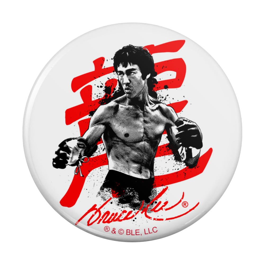 Graphics & More Bruce Lee Signature Kitchen Refrigerator Locker Button Magnet - 3" Diameter