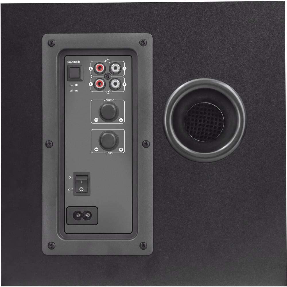 Trust Gaming GXT 628 Tytan Enceinte PC Gamer 2.1 avec Caisson de Basses 120 W, LED Lumineuse, Contrôle du Volume Filaire, Speaker pour PC et Ordinateur Portable Gaming - Noir