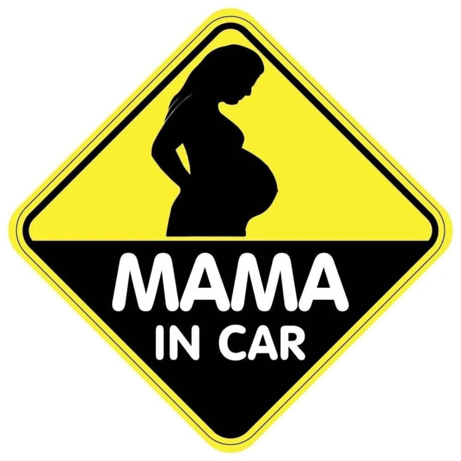 SOLDOUT Pregnant On Board Mama in Car Warning Alert Sticker Bumper Window PVC Decal, 13.5CM X 13.5CM