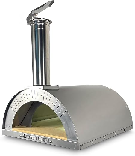 Forno a legna 4 PIZZE da esterno cottura diretta in acciaio, con...