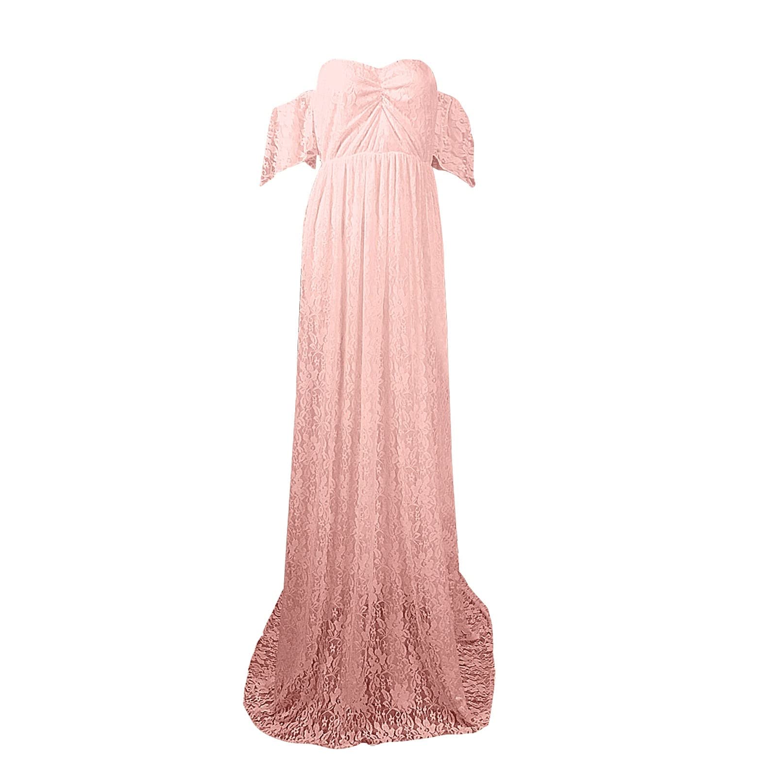 Vestido de maternidad de manga corta para mujer, de encaje, manga larga para fotografía