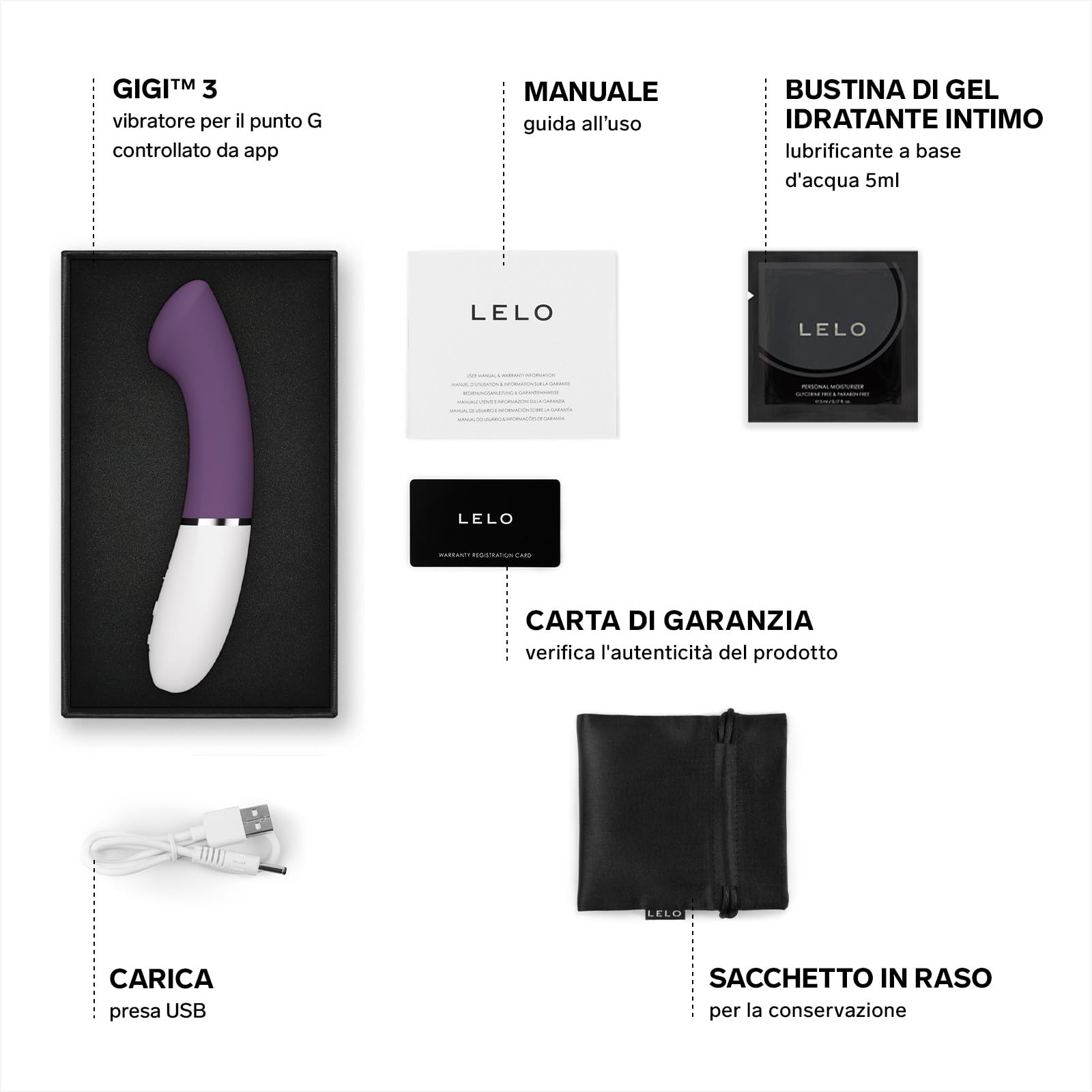 LELO GIGI 3 Vibratore per il Punto G Controllato da App per Donne con 8 Modalità di Piacere, Vibratore Punto G, Sex Toy Vibrator (Plum)