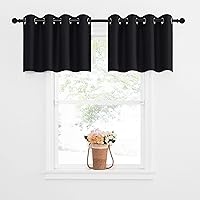 Vista 212 de NICETOWN - Cortinas opacas graduadas para ventanas pequeñas del baño, cortinas de privacidad de 30 pulgadas de largo para mini lavandería y cocina