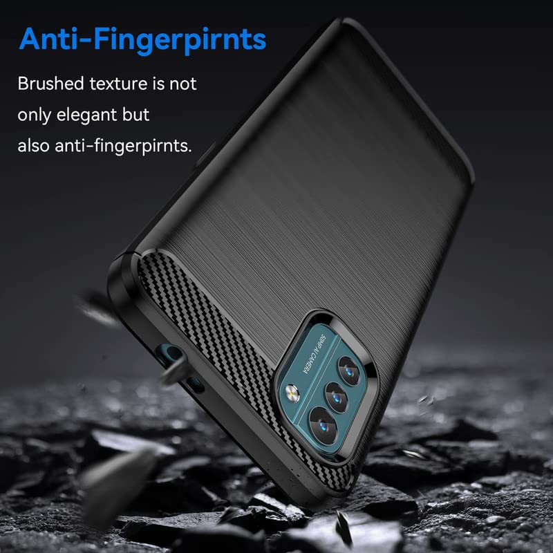 Image of NPRC Hybrid Ultra Slim Protective Case TPU Non-Slip Carbon Fiber Texture Shockproof Case Cover for Nokia G21 - Black