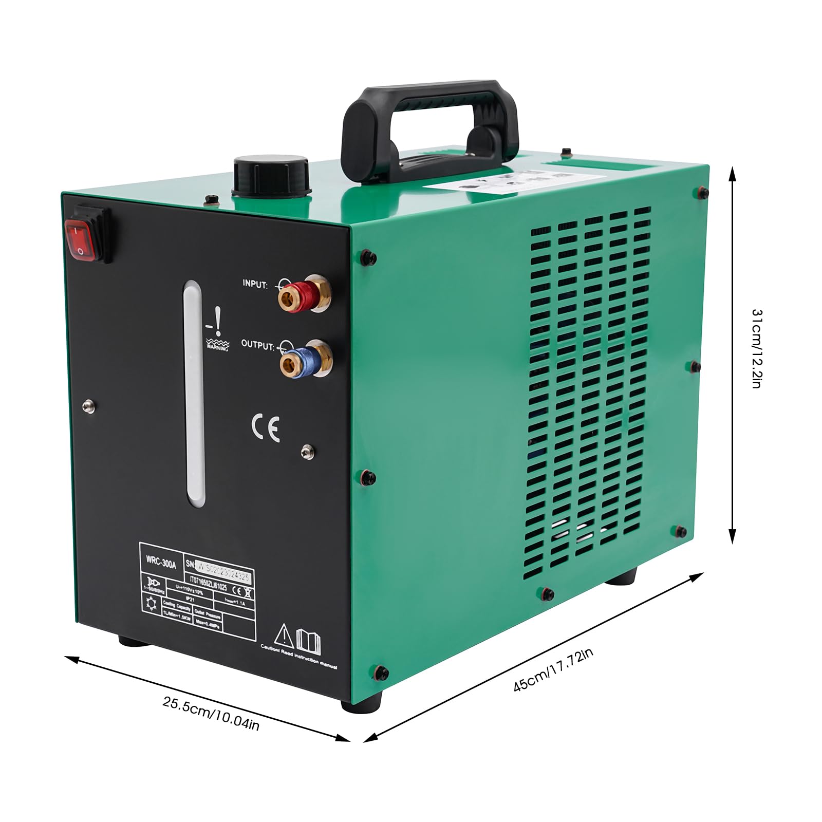 HAPPCUCOE TIG Welder Water Cooler,370W TIG Welder Torch Water Cooler Water Cooled 8L Water Tank Capacity, TIG Torch Water Cooling System 7L-9L/min Rated Water Flow