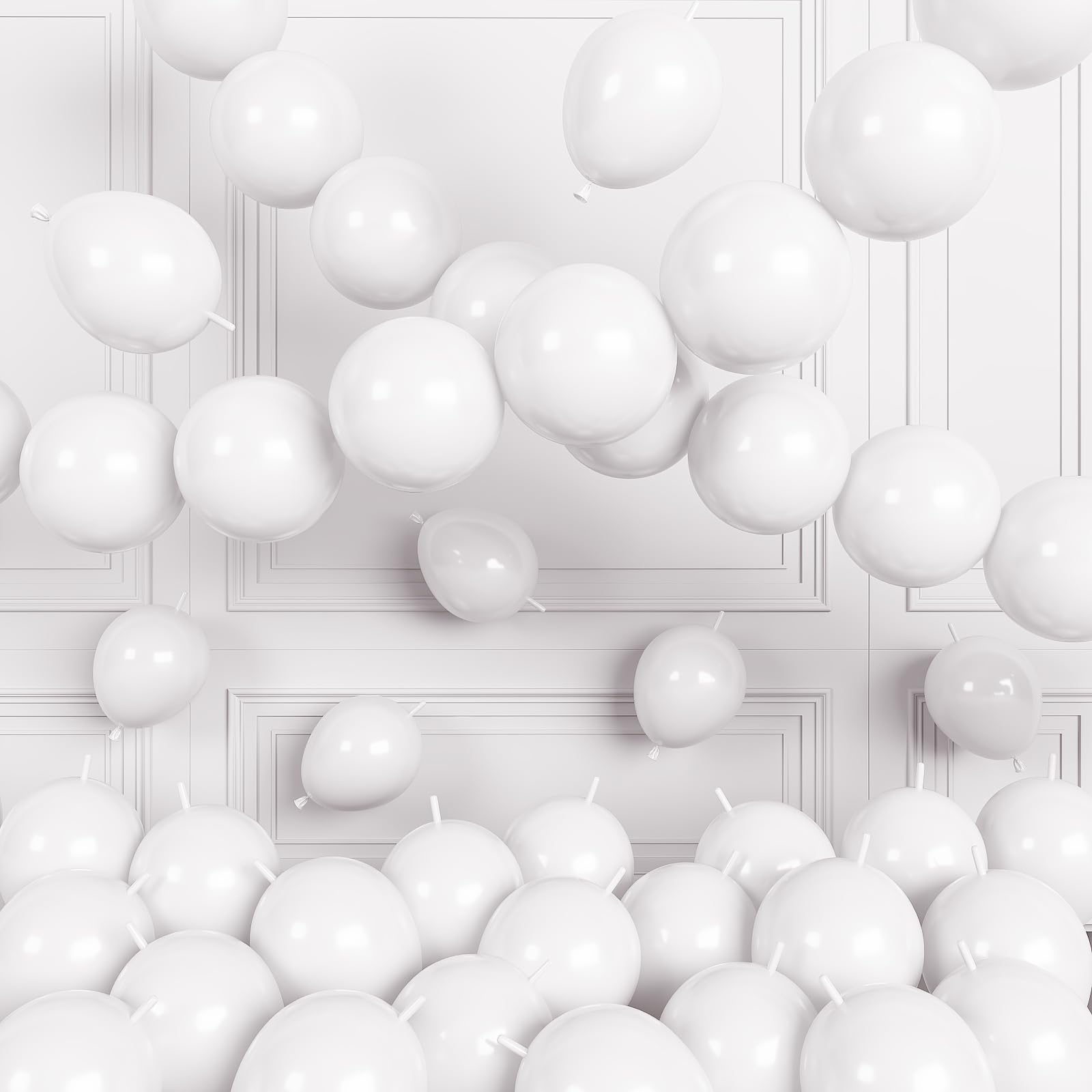 White Link Balloons,120Pcs 6Inch White Linking Balloons