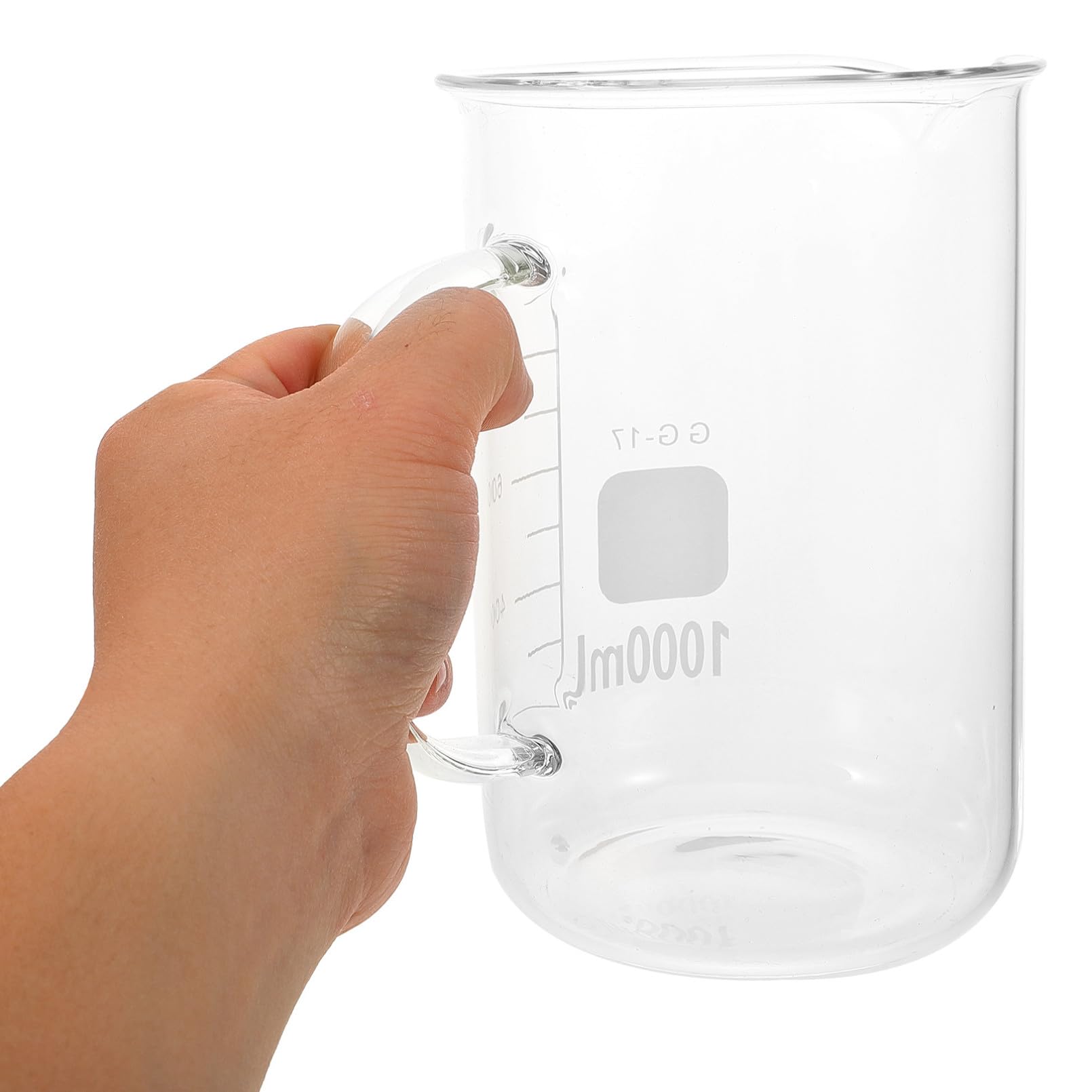 Glasbecher mit Griff und Ausguss, 1000ml Messbecher aus Glas