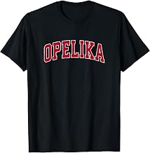 Opelika Alabama AL Vintage Sports Design Red Design T-Shirt