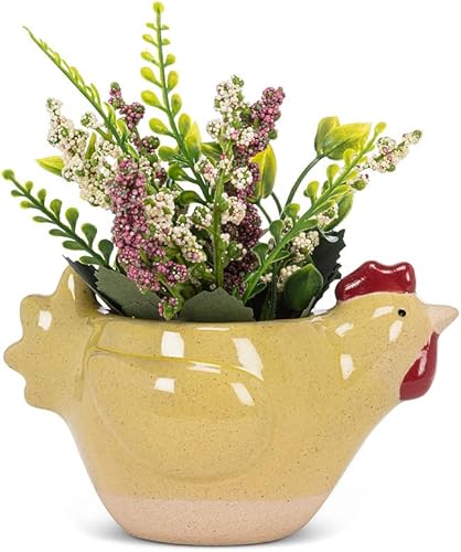 Miniatura 1 de Abbott Collection Macetero pequeño para pollo, amarillo, 5 pulgadas de largo (27-CRITTER-538)