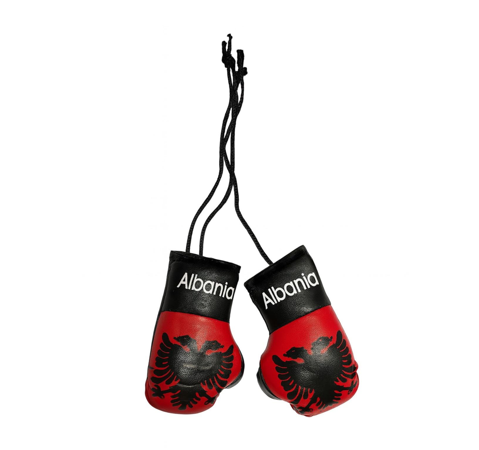 GIFTS 4 ALL Albania Flag Mini Boxing Gloves for Cars or Home, Mini Doreza Boksi për Makinën në Shqipëri, Albanian Flag Rear View Mirror Car Accessory, Albania Souvenir