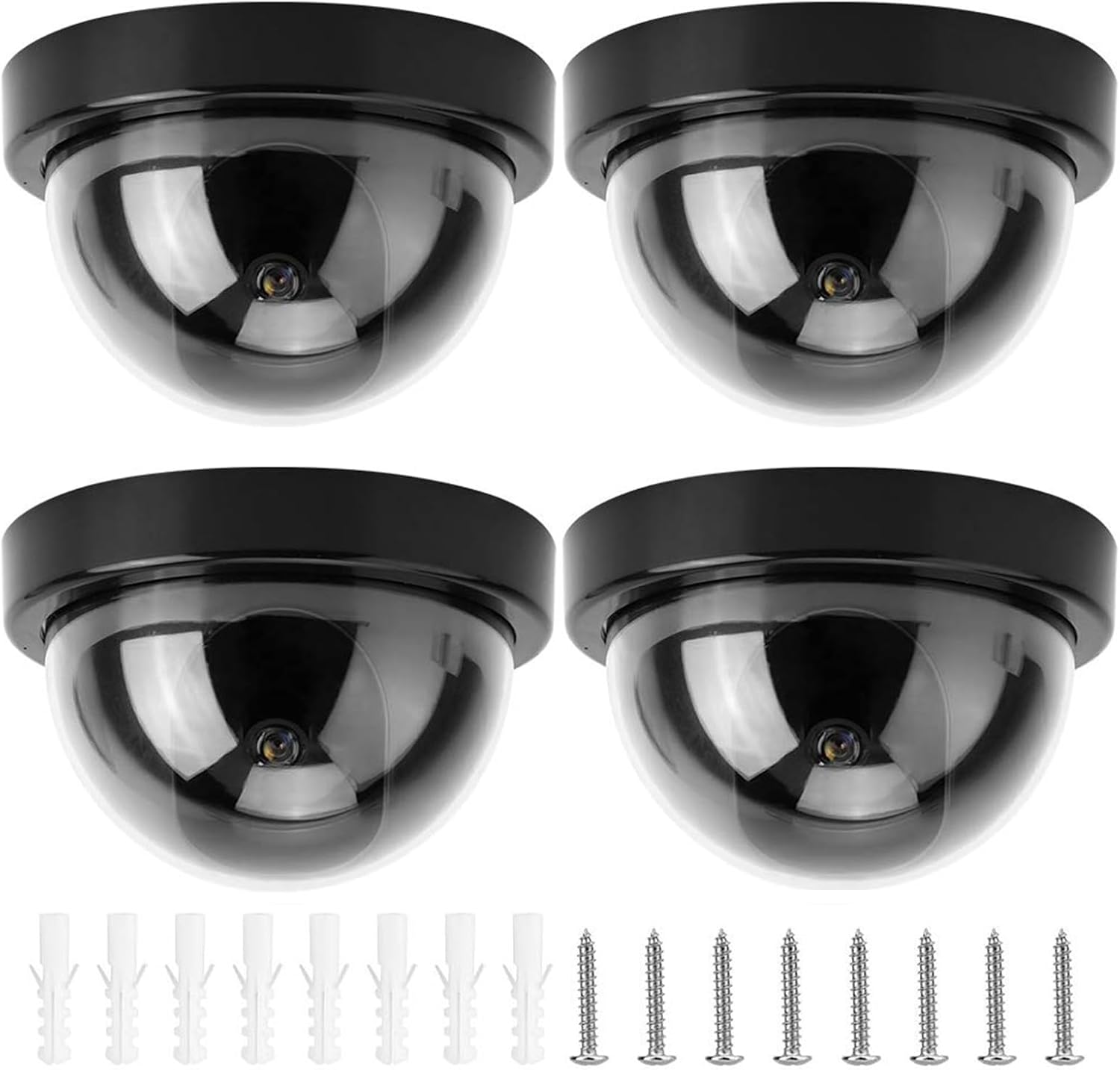 Simulated CCTV Camera Security Device LED Effect Weatherproof ABS No Wiring Required for Garage Doorway Fake Dome Camera for Theft