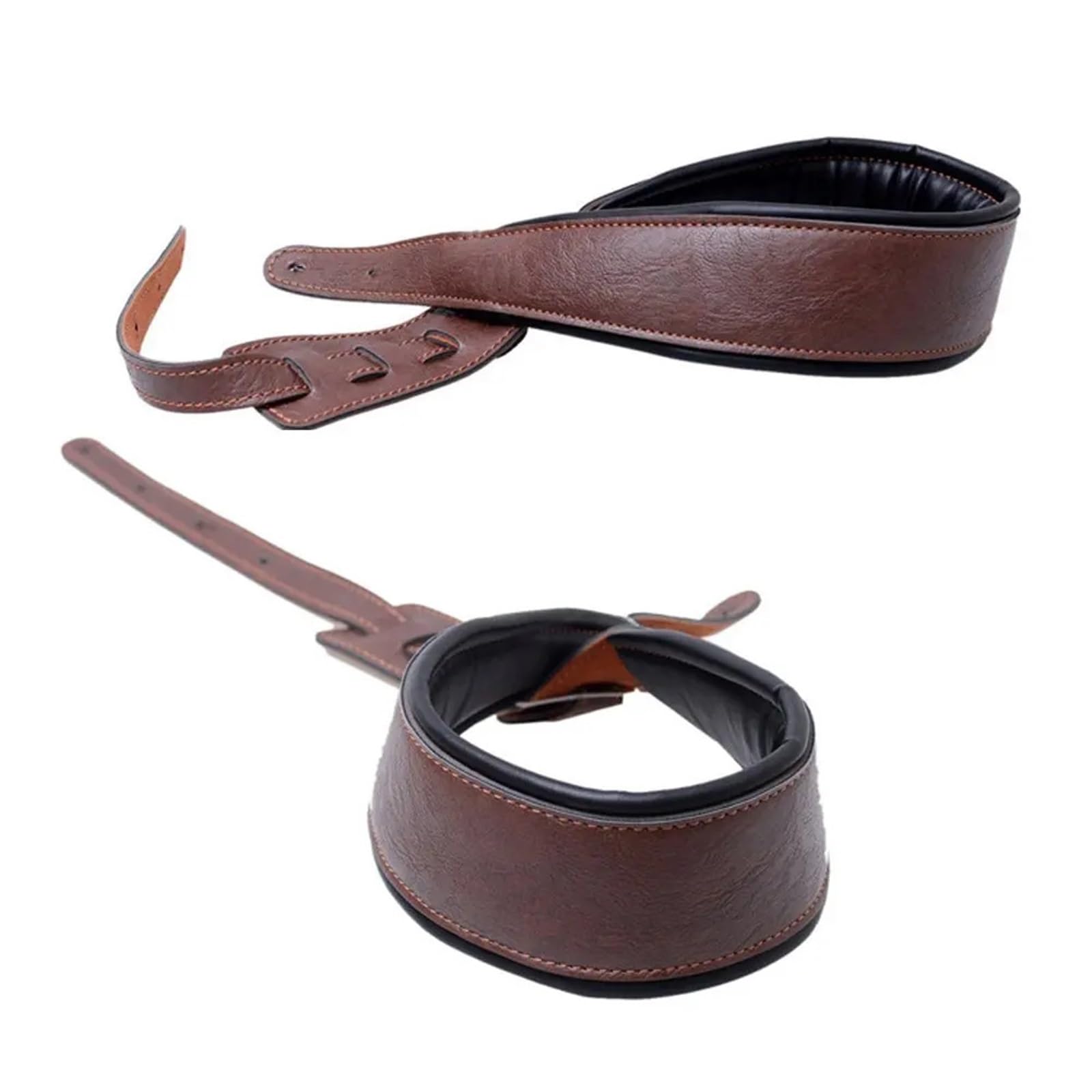 Guitarra de espalda, Correa de guitarra de cuero Correa de guitarra Correa de bajo de cuero PU suave con 3.5" de ancho