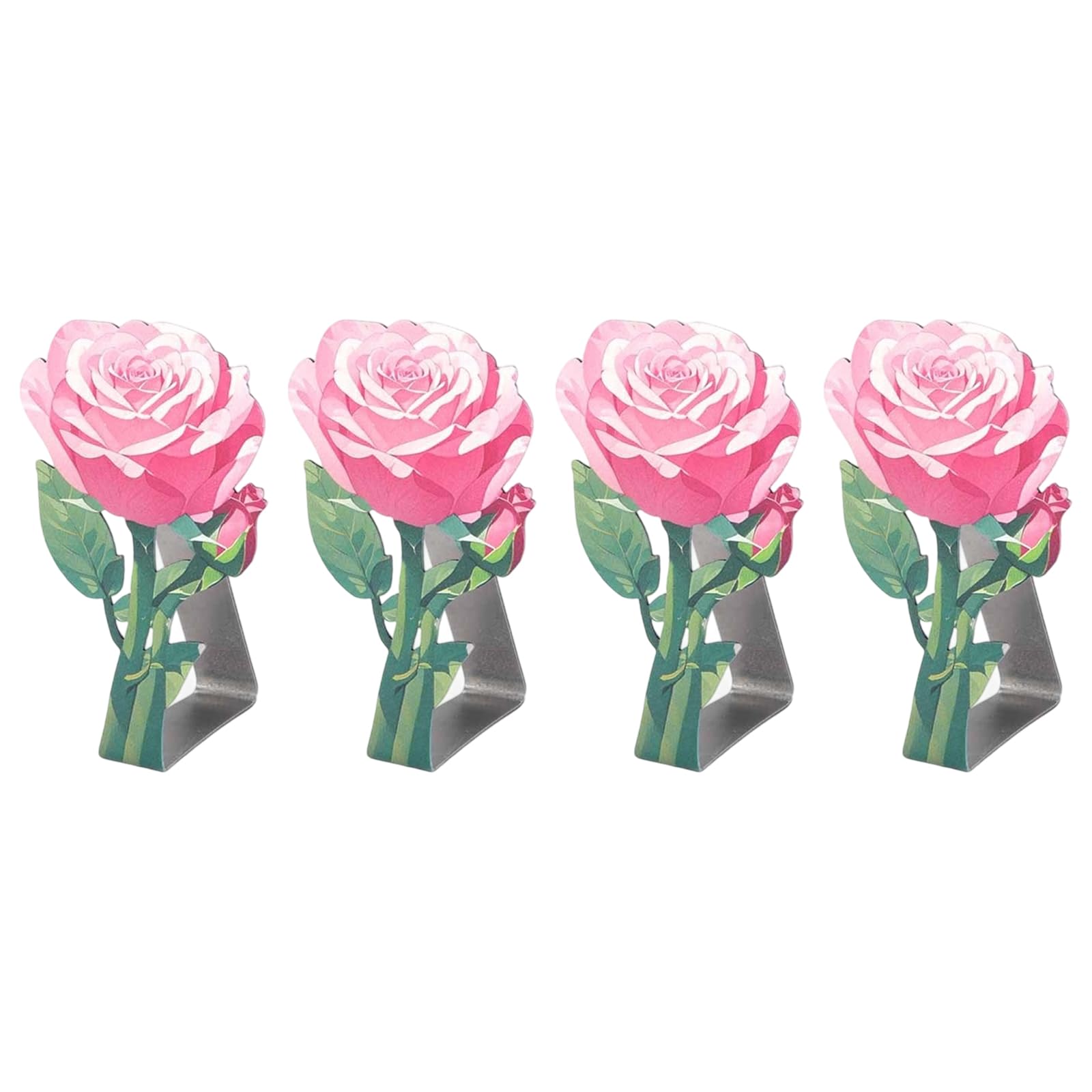 YROHGKPN Metal Tablecloth Clips with Elegant Rose Pattern Home Dining Accessories Stainless Steel Table Cloth Fasteners Stainless Steel Tablecloth Clips