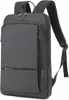 KOPACK Slim Laptop Backpack 15.6 Inch Anti Theft Lightweight Water Resistant College Rucksack With USB Charging Port For Business Travel Commuter School Women Men Grey