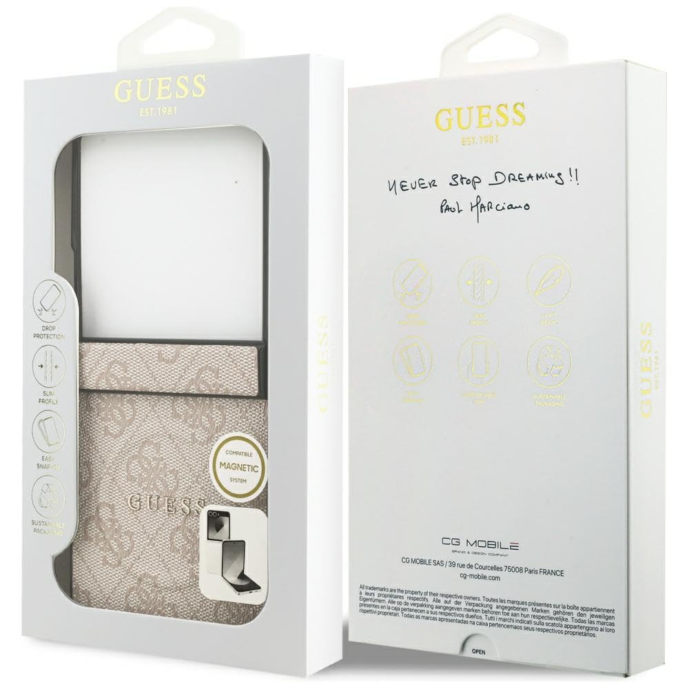 CG Mobile Guess 4G Classic Compatible con MagSafe Funda para Samsung Galaxy Z Flip7 (Rosa)