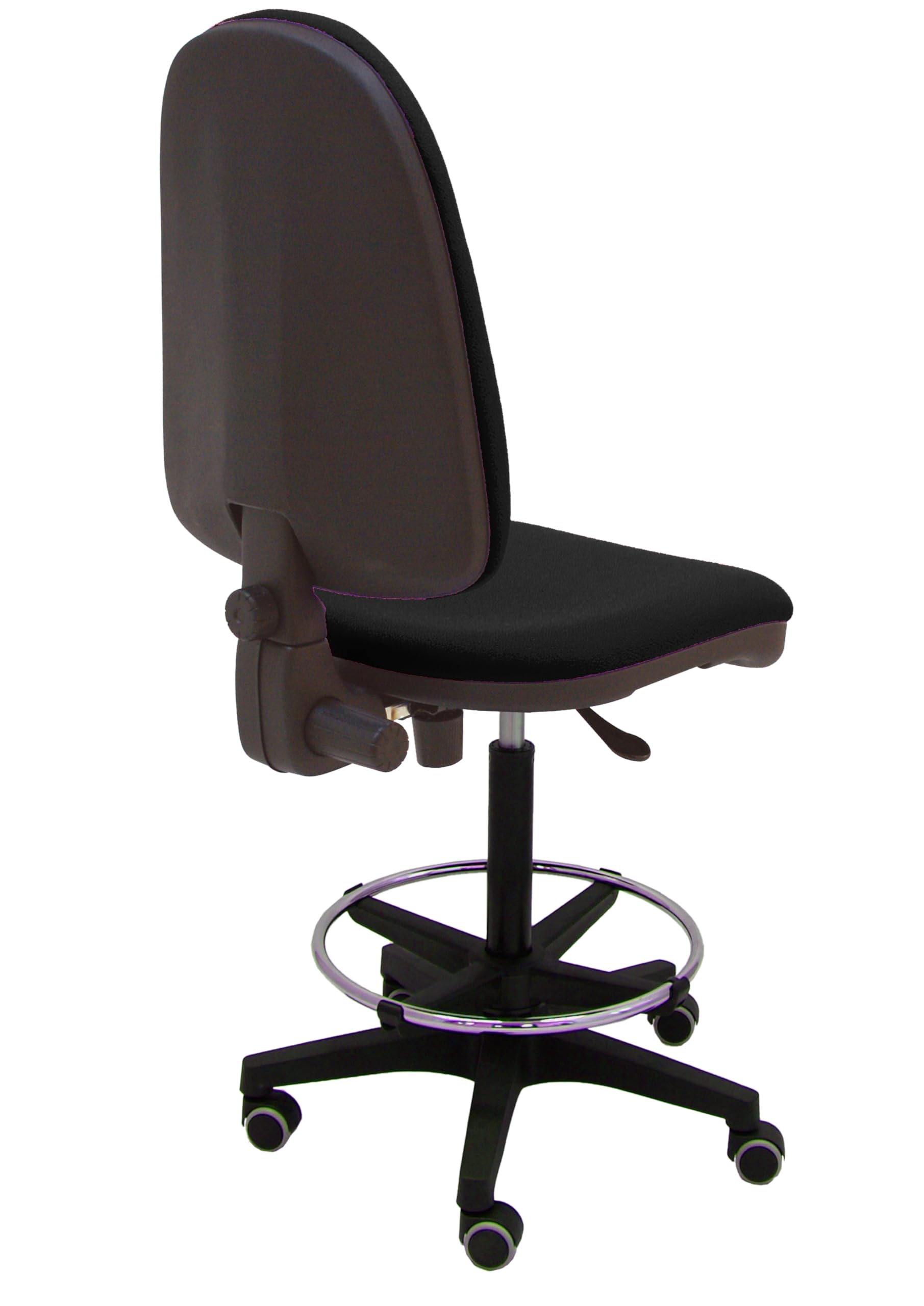 La Silla de Claudia LSC Taburete Giratorio ERGONÓMICO M0D/Torino (Respaldo Y REPOSAPIÉS Regulable)-Base Negra (Negro)