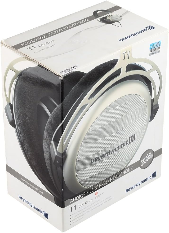 Closed metal carrying case for Beyerdynamic T1 headphones.