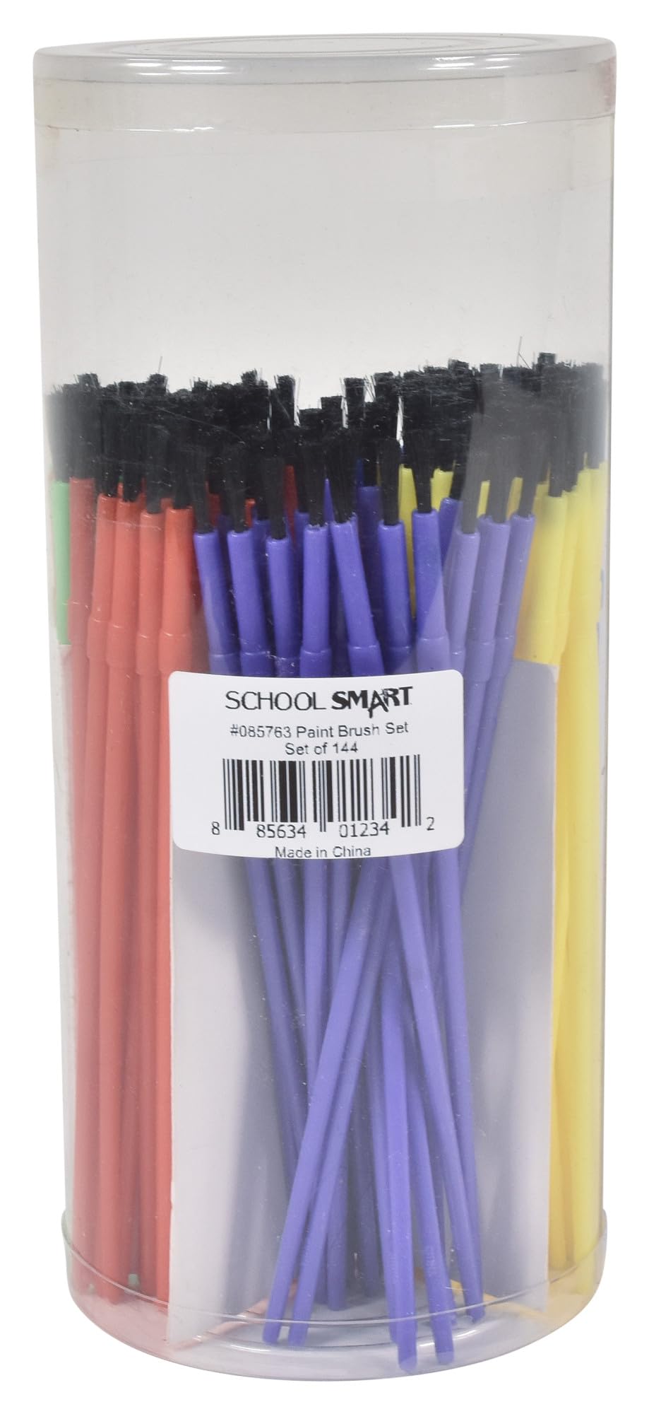 Schule smart Kunststoff Pinsel-Set – Verschiedene Größen – 144 Stück
