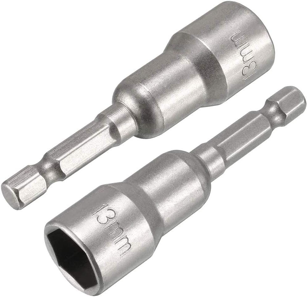 5pcs Power Screwdriver Nut Driver Bit Set Sizes 13mm 1/4” Hex Shank Impact Nuts Driver Drill Bits Metric Wrench Socket Bit