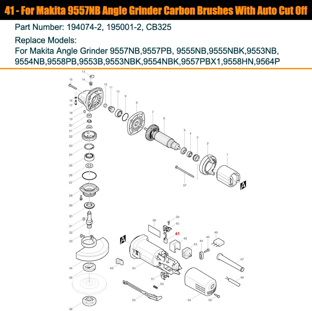 194074-2 Carbon Brushes replacement view 4