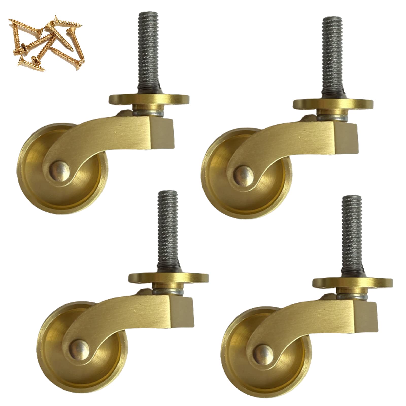 Buy 4x Solid Brass Castors Wheels,Moving Furniture Casters,Swivel