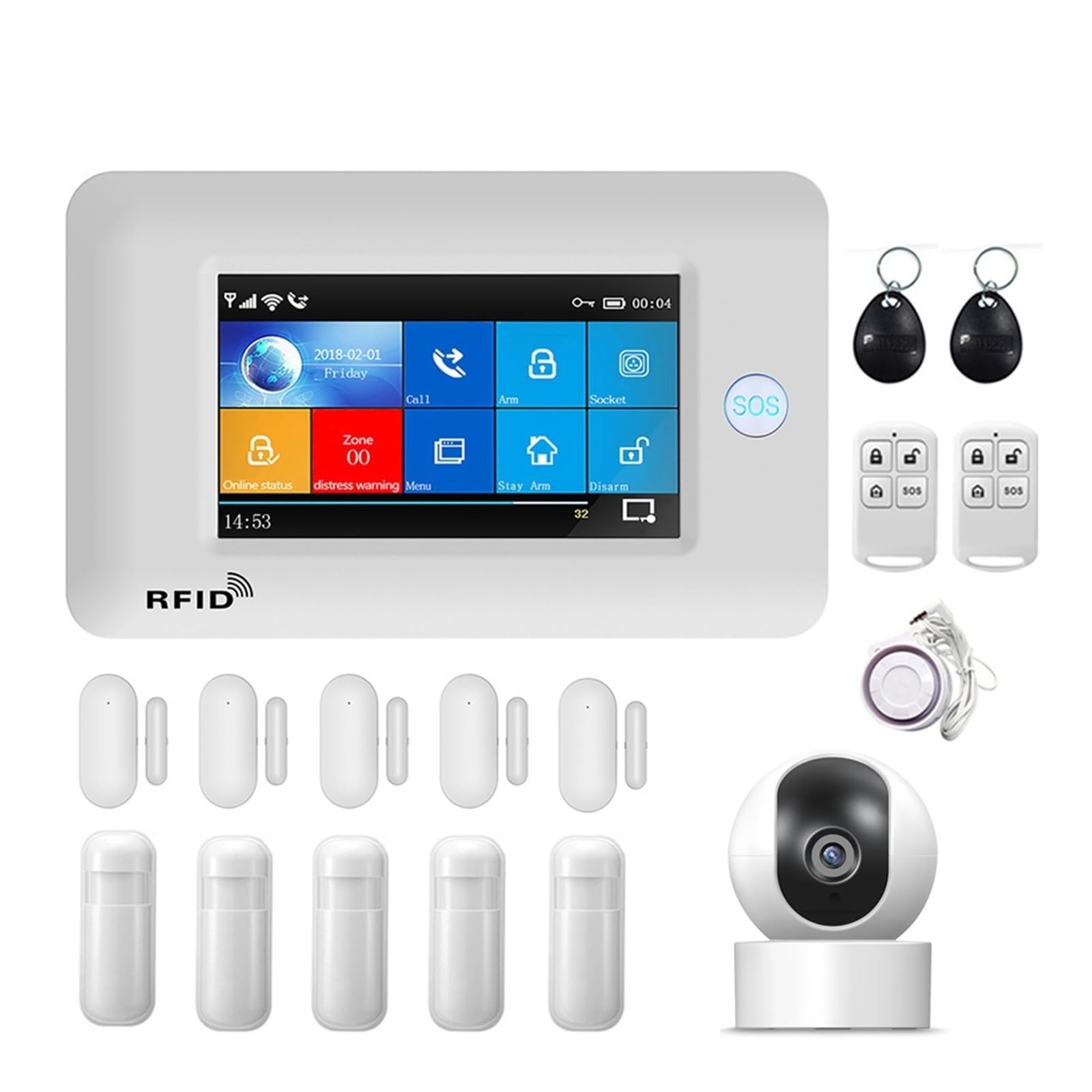 TUYA Alarm System Wireless Home WIFI Security Alarms For GSM Burglar Anti APP Remote Control Works Remote Monitoring(F)