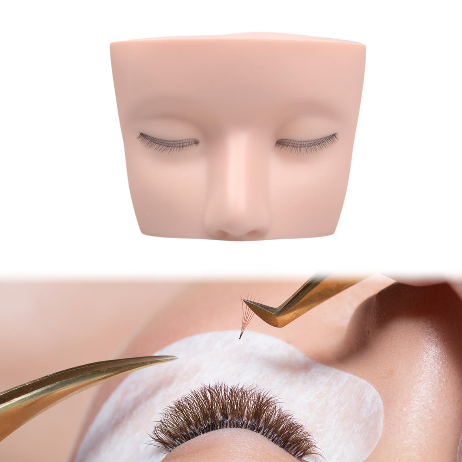 Wimpern Übungskopf, Kosmetikpuppe für Wimpernverlängerung, Trainingsgesicht für Stylisten, Weiße Haut