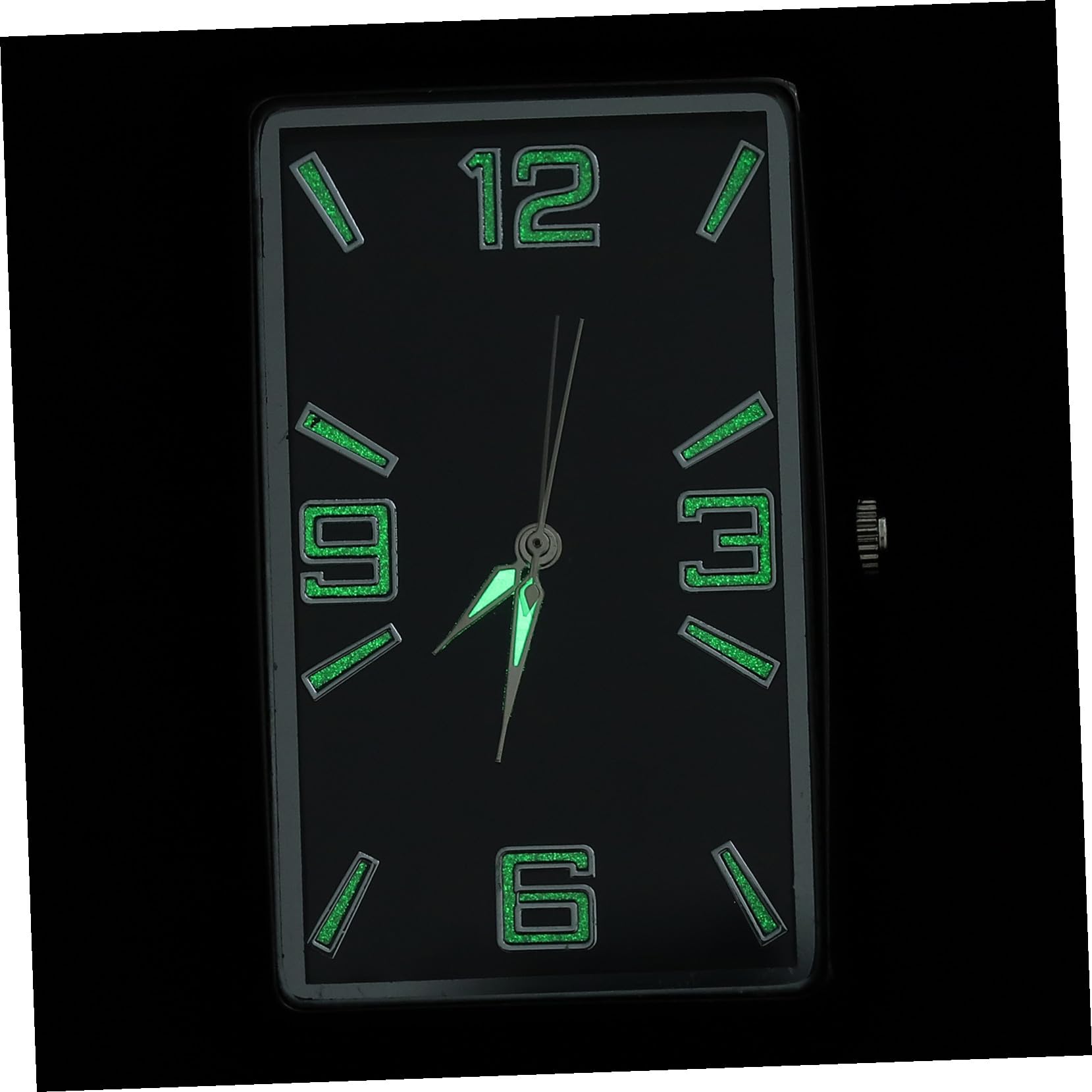 Hohopeti Reloj Adhesivo Cuadrado para Coche Diseño Individual, Aleación Negra y Operación Simple, Decoración del Tablero para Oficina y Hogar