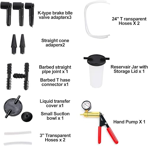 Miniatura 5 de BTSHUB Juego de herramientas de prueba de bomba de vacío para purgador de frenos