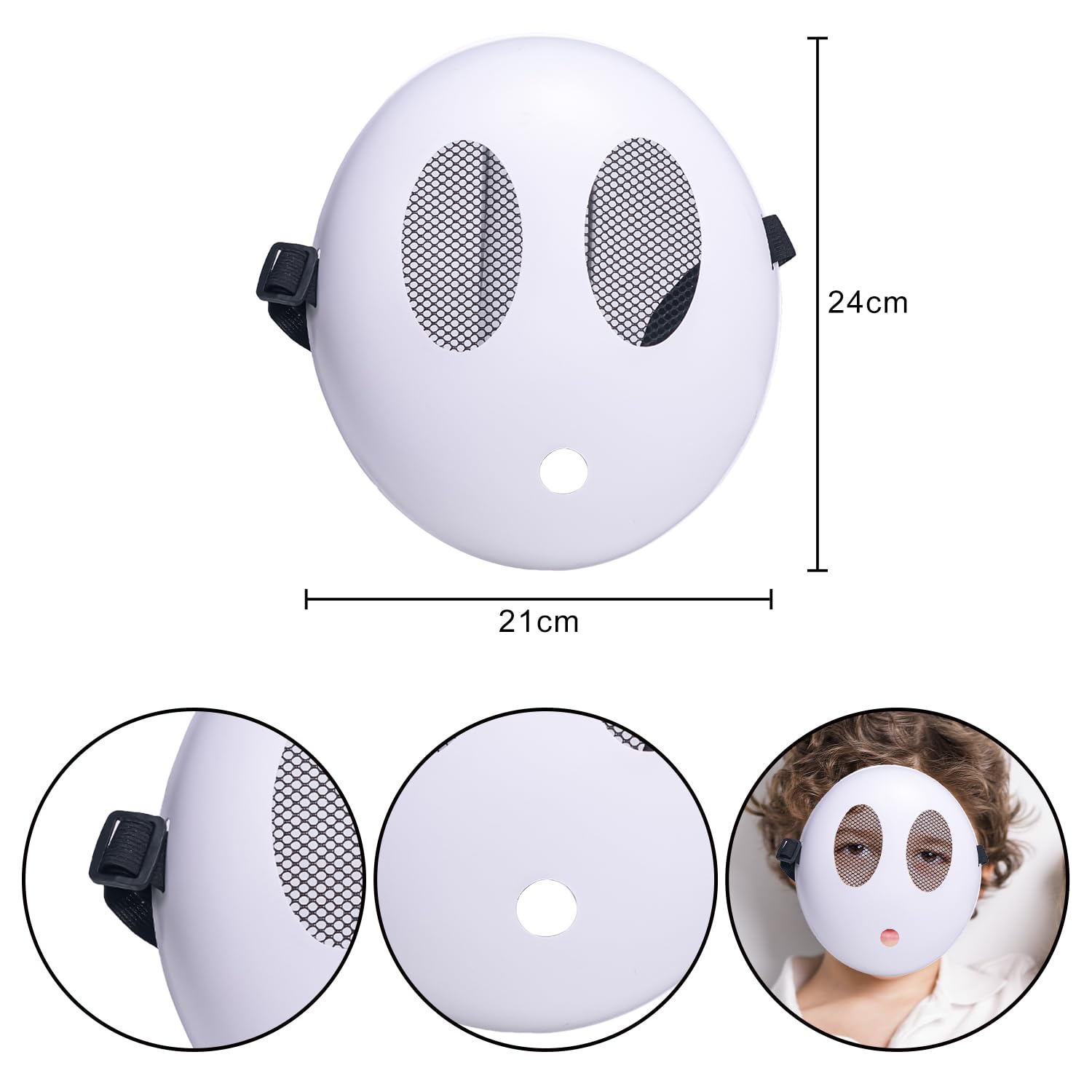 Bohue Shy Guy Mask Anime Masks Halloween Cosplay Costume White Masks Funny Anime Boys Mask for Masquerade Cosplay Props - Image 2